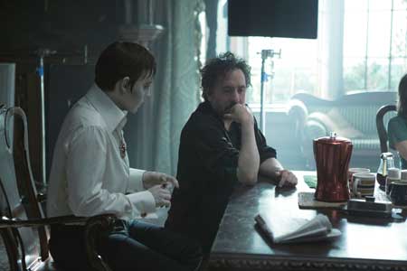 Johnny Depp and Tim Burton on set of DARK SHADOWS